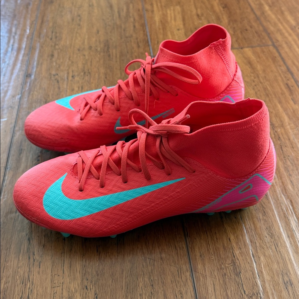 Girl nike Bright Red and Teal Soccer Cleats